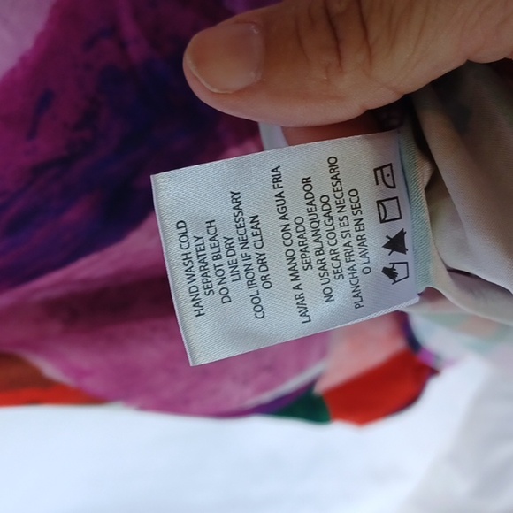 NICOLE MILLER NY Abstract Print Matte Charmuse Maxi Dress Sz M, 19" ptp, 56" lg - Picture 11 of 11